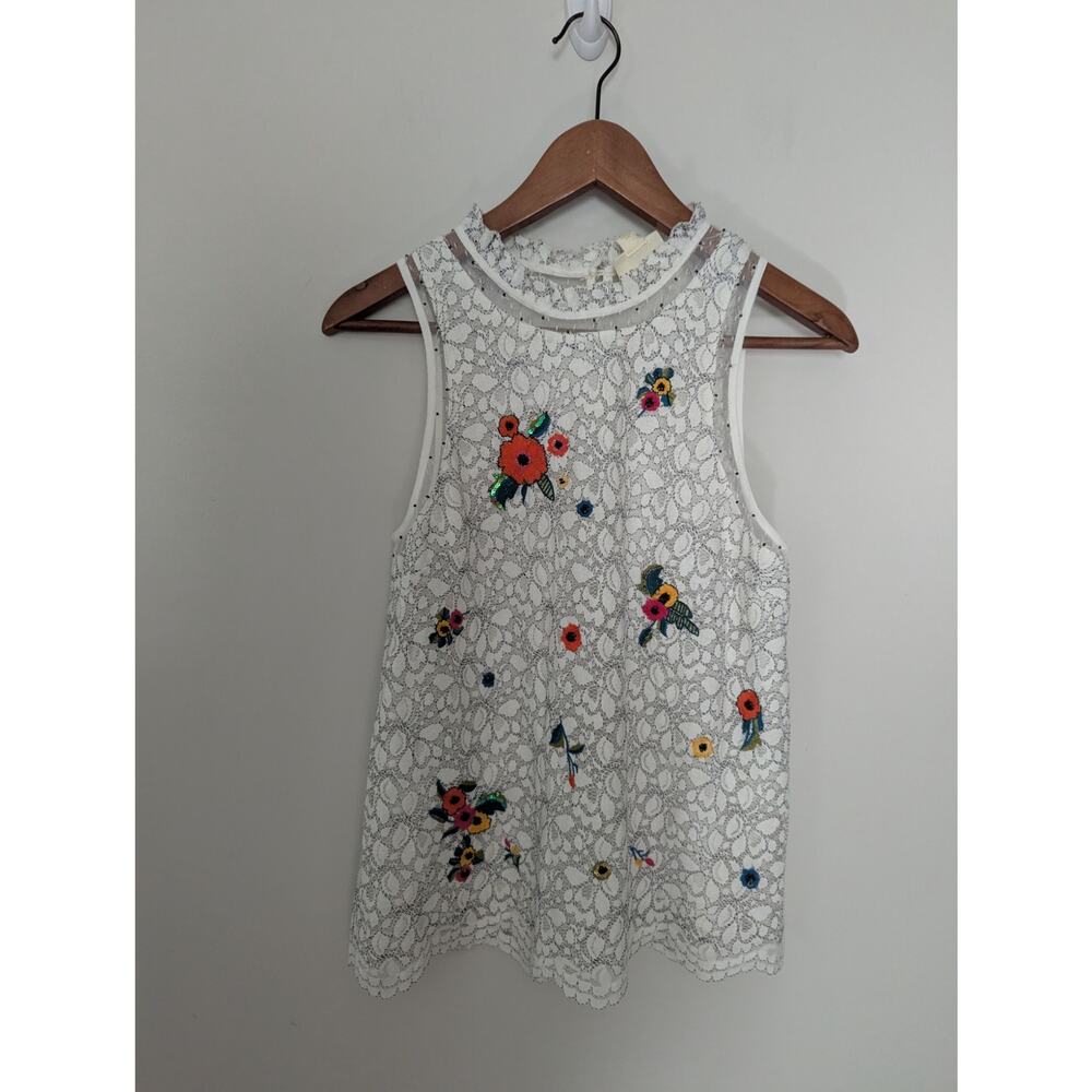 Maeve Anthropologie Macie Floral Lace Top NWT - Picture 2 of 6